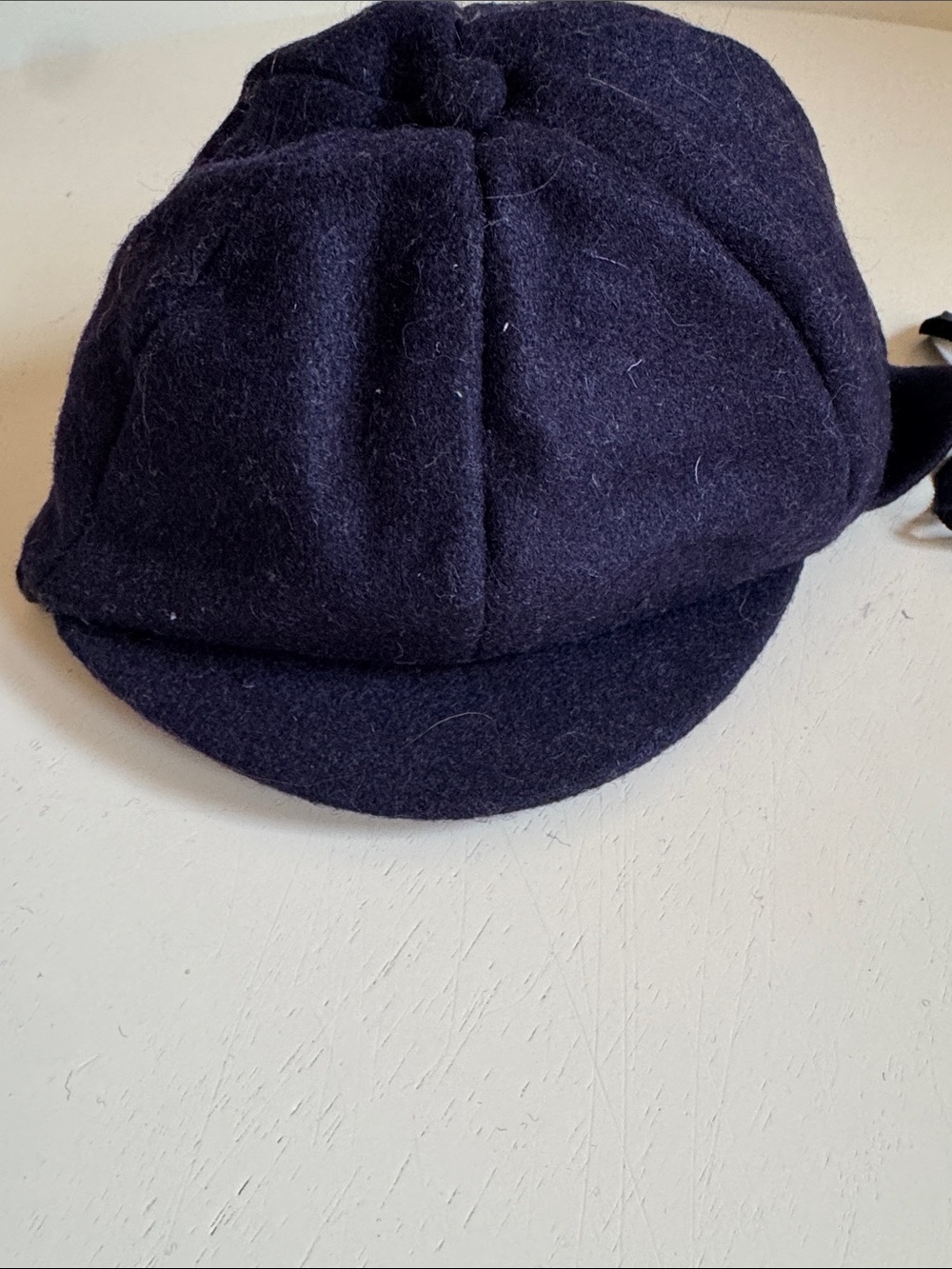 Dark Navy Wool Newsboy Cap for Kids